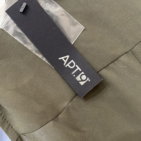 Apt 9 Blouse Collar Button Front Sleeveless Pockets Slit Grape Leaf Hunter Green - Picture 8 of 11